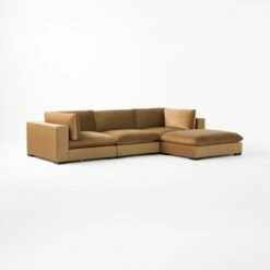 Deseo 4-Piece Modular Copper Brown Performance Velvet Sectional Sofa -marin sHOP Deseo4PcCpprSectSofa3QSSF23