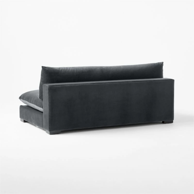 Deseo Charcoal Grey Performance Velvet Armless Loveseat 7 Deseo Charcoal Grey Performance Velvet Armless Loveseat - Image 5