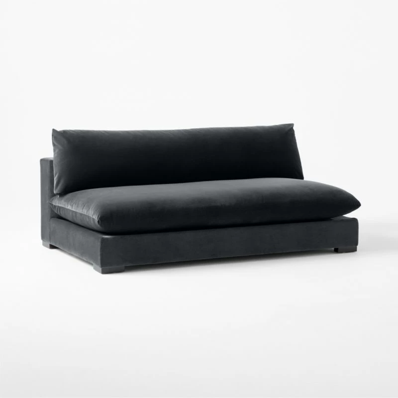 Deseo Charcoal Grey Performance Velvet Armless Loveseat 5 Deseo Charcoal Grey Performance Velvet Armless Loveseat - Image 3
