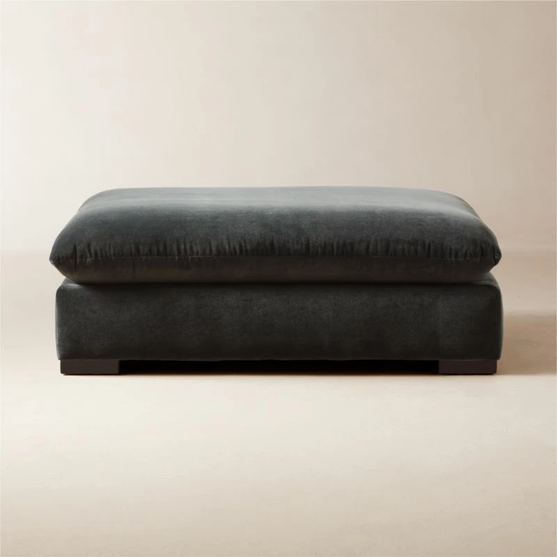 Deseo Charcoal Grey Performance Velvet Ottoman 3 Deseo Charcoal Grey Performance Velvet Ottoman