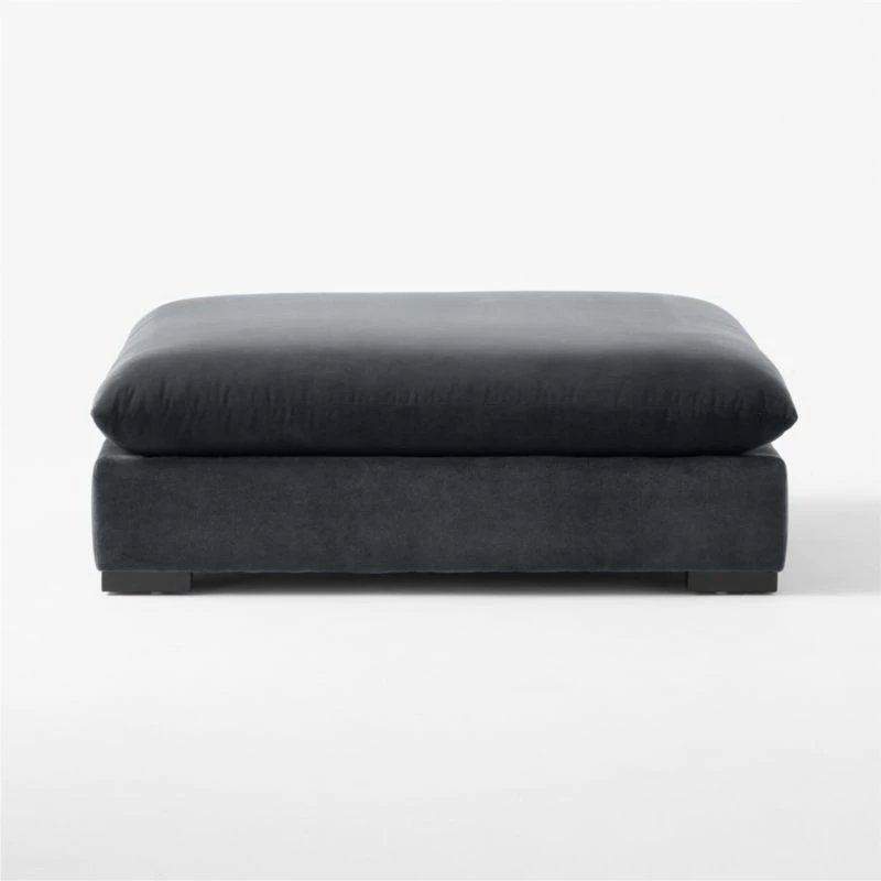 Deseo Charcoal Grey Performance Velvet Ottoman 4 Deseo Charcoal Grey Performance Velvet Ottoman - Image 2