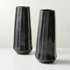 Desi Ribbed Black Vase Tall 13 Desi Ribbed Black Vase Tall -marin sHOP DesiBlkRctvVaseAV2SHS23