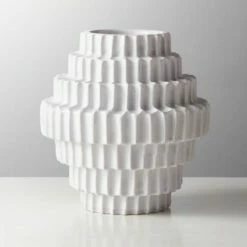 Dial Textured White Vase
