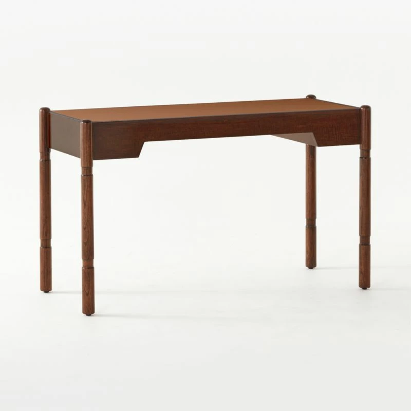 Dreher Brown Leather Desk With Drawer 10 Dreher Brown Leather Desk With Drawer - Image 8