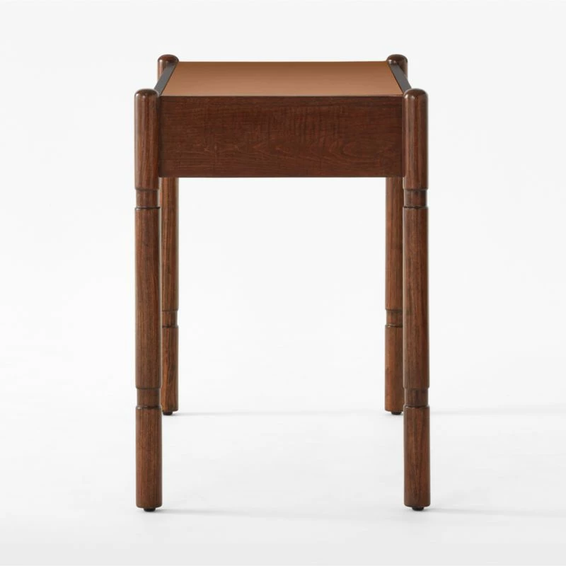 Dreher Brown Leather Desk With Drawer 9 Dreher Brown Leather Desk With Drawer - Image 7