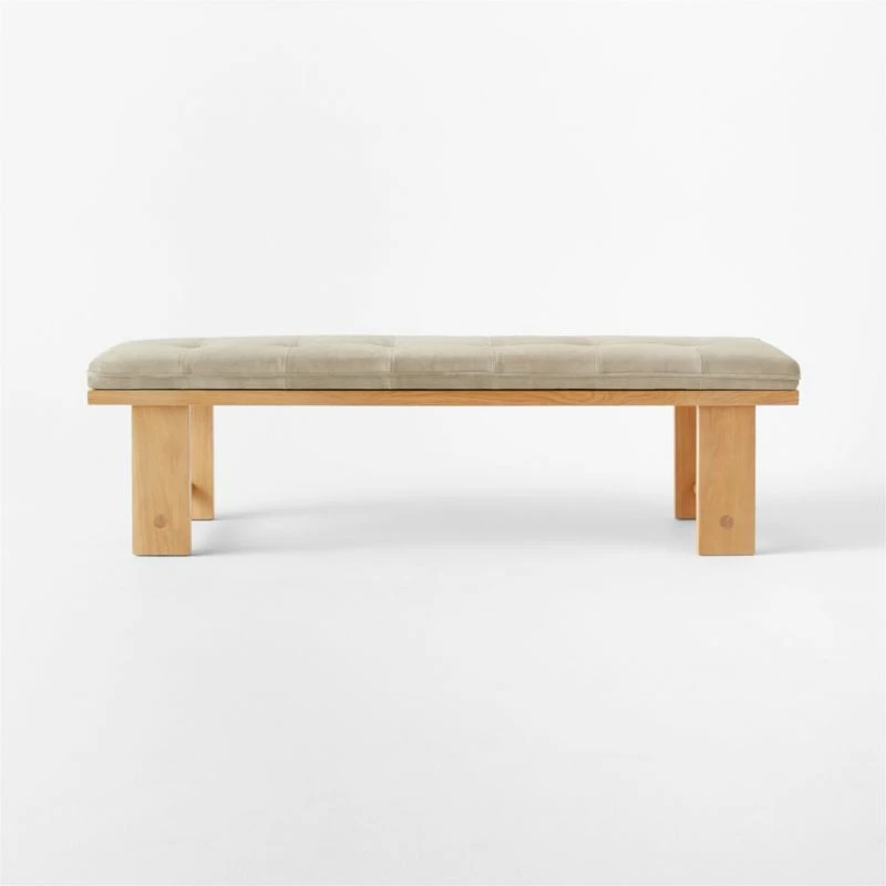 El Molino Oak Dining Bench With Suede Cushion 5 El Molino Oak Dining Bench With Suede Cushion - Image 3