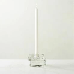 Emitt Cast Glass Taper Candle Holder Small -marin sHOP EmittCtGlsTaperHolderSmROS23