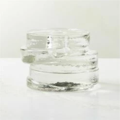 Emitt Cast Glass Taper Candle Holder Small