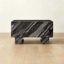 Enyo Square Grey Marble Side Table