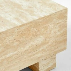 Enyo Square Travertine Side Table -marin sHOP EnyoTrvrtnSideTableAVSSS23