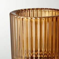 Ezra Amber Glass Tealight Candle Holders Set Of 6 -marin sHOP EzraAmberTealightHolderAVSHF21