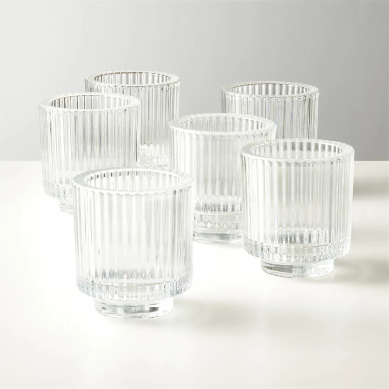 Ezra Glass Tealight Candle Holders Set Of 6 3 Ezra Glass Tealight Candle Holders Set Of 6