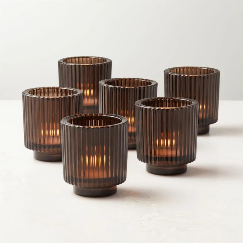 Ezra Dark Brown Tealight Candle Holders Set Of 6 4 Ezra Dark Brown Tealight Candle Holders Set Of 6 - Image 2