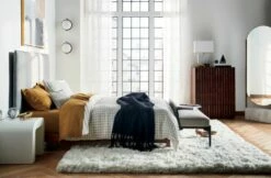 Horseshoe Ivory Lacquered Linen Side Table -marin sHOP FacadeTallGreyHeadboardQueenJL19