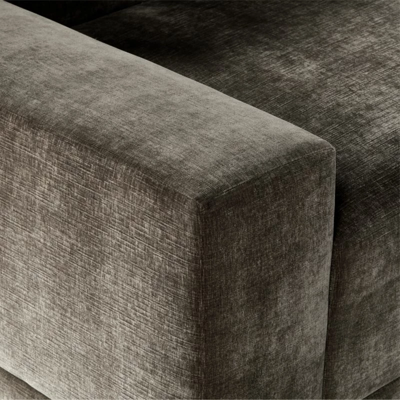 Faible 6-Piece U-Shaped Grey Performance Velvet Sectional Sofa With Left Arm 8 Faible 6-Piece U-Shaped Grey Performance Velvet Sectional Sofa With Left Arm - Image 6