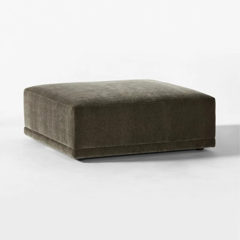 Faible Grey Performance Velvet Ottoman 6 Faible Grey Performance Velvet Ottoman - Image 4