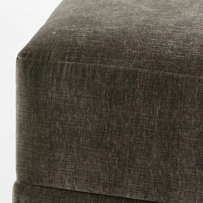 Faible Grey Performance Velvet Ottoman 7 Faible Grey Performance Velvet Ottoman - Image 5