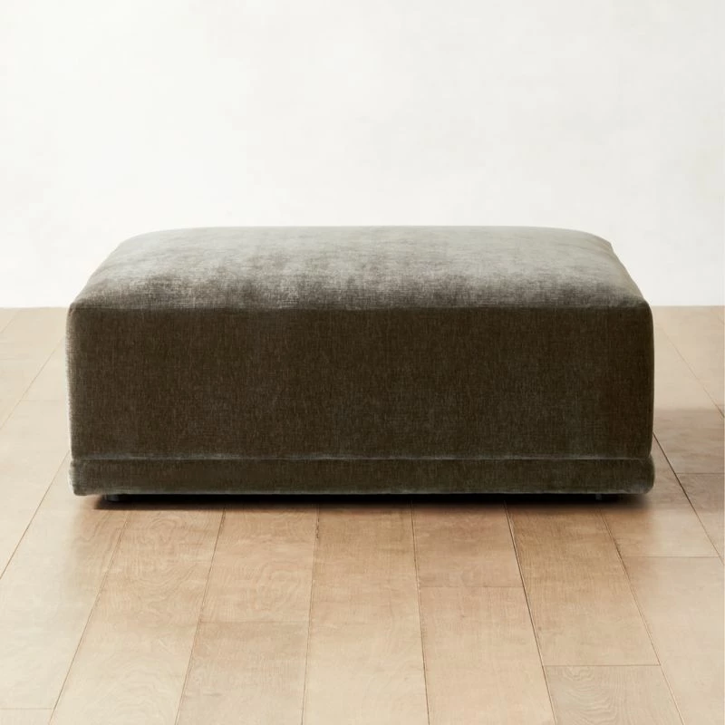 Faible Grey Performance Velvet Ottoman 3 Faible Grey Performance Velvet Ottoman