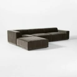 Faible 4-Piece Grey Performance Velvet Sectional Sofa With Right Arm 9 Faible 4-Piece Grey Performance Velvet Sectional Sofa With Right Arm -marin sHOP FaibleGreyVlvtRA4PcSect3QSSS23