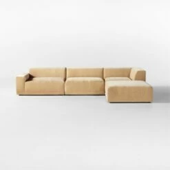 Faible 4-Piece Wheat Performance Velvet Sectional Sofa With Left Arm 9 Faible 4-Piece Wheat Performance Velvet Sectional Sofa With Left Arm -marin sHOP FaibleWhtVlvtLA4PcSectSOSSS23