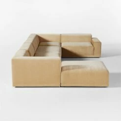 Faible 6-Piece U-Shaped Wheat Performance Velvet Sectional Sofa With Right Arm -marin sHOP FaibleWhtVlvtRA6PcSectSDSSS23