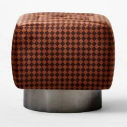 Fells Velvet Print Small Tufted Ottoman -marin sHOP FellsTuftedOttomanSmSOSSF21