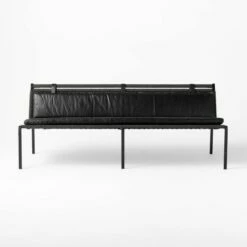 Fenn Black Cord And Leather Settee 9 Fenn Black Cord And Leather Settee -marin sHOP FennBlkLthrNCrdLoveseatSOSSS22