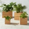 Ferrat Teak Outdoor Planters 2 Ferrat Teak Outdoor Planters -marin sHOP FerratTeakPlanterGroupFHS23