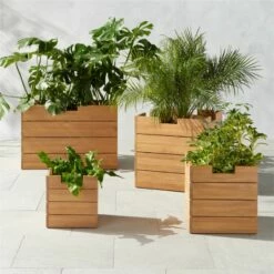 Ferrat Teak Outdoor Planters