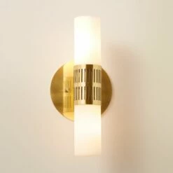 Figaro Polished Brass Wall Sconce -marin sHOP FigaroBrassSconceROS22