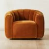 Fitz Channeled Russet Velvet Swivel Chair Set Of 2 -marin sHOP FitzChairLucaRussetSHF20 1x1