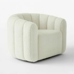Fitz Channeled White Boucle Swivel Chair Set Of 2 -marin sHOP FitzCreamBclSwivelChr3QSSS23