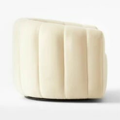 Fitz Channeled Cream Velvet Swivel Chair -marin sHOP FitzCreamVelvetChairSDSSF22 1