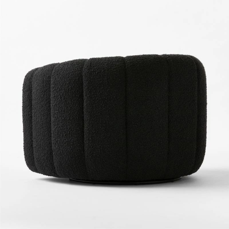 Fitz Channeled Black Boucle Swivel Chair 7 Fitz Channeled Black Boucle Swivel Chair - Image 5