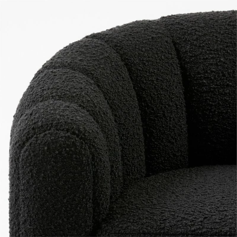 Fitz Channeled Black Boucle Swivel Chair 8 Fitz Channeled Black Boucle Swivel Chair - Image 6