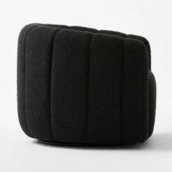 Fitz Channeled Black Boucle Swivel Chair 11 Fitz Channeled Black Boucle Swivel Chair -marin sHOP FitzTeddyBlkSwivelChairSDSSF23