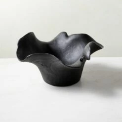 Flounce Black Teak Decorative Bowl