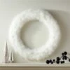 Fluffy White Feather Wreath 36'' -marin sHOP FluffyWhiteWreath36inHolSHF22