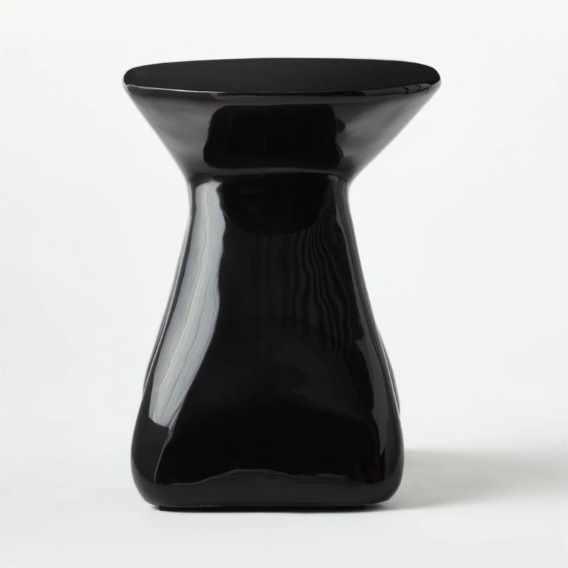 Forcella High-Gloss Black Cement Side Table 9 Forcella High-Gloss Black Cement Side Table - Image 7