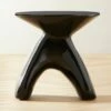 Forcella High-Gloss Black Cement Side Table -marin sHOP ForcellaBlkHiGlsSdTableSHS22