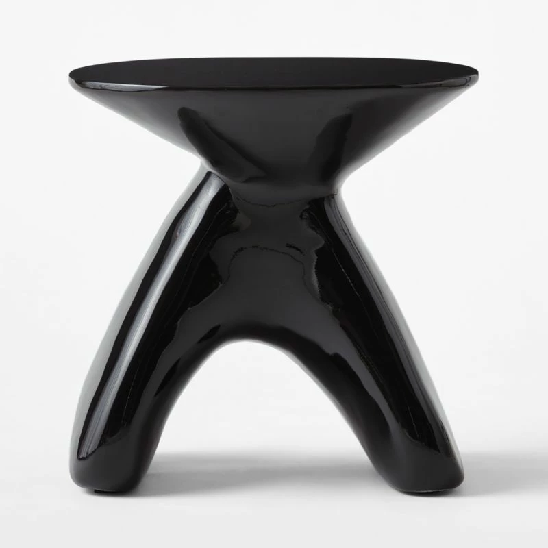 Forcella High-Gloss Black Cement Side Table 7 Forcella High-Gloss Black Cement Side Table - Image 5