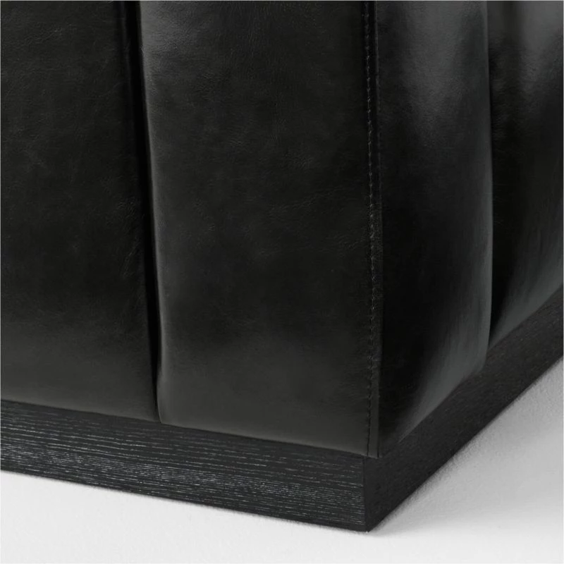 Forte Extra-Large Channeled Black Leather Sofa 101" 8 Forte Extra-Large Channeled Black Leather Sofa 101" - Image 6