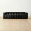 Forte Extra-Large Channeled Black Leather Sofa 101" -marin sHOP ForteChnnldBkLthrLgSofaSHF22