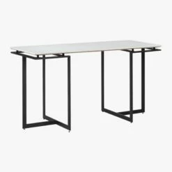 Fullerton Black Metal Desk With White Marble Top -marin sHOP FullertonMdlrDskW2Lgs3QFS18
