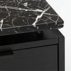 Fullerton 3-Drawer Black Metal And Oak Wood Desk With Black Marble Top 17 Fullerton 3-Drawer Black Metal And Oak Wood Desk With Black Marble Top -marin sHOP FullertonModBkDkW2BkDrwAVF20