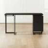 Fullerton 3-Drawer Black Metal And Oak Wood Desk With Black Marble Top -marin sHOP FullertonModBkDkWBkDrNLgSHF20 1x1