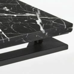 Fullerton Black Metal Desk With Black Marble Top -marin sHOP FullertonModBkDskWTwoLegsAVF20