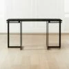 Fullerton Black Metal Desk With Black Marble Top -marin sHOP FullertonModBkDskWTwoLegsSHF20 1x1
