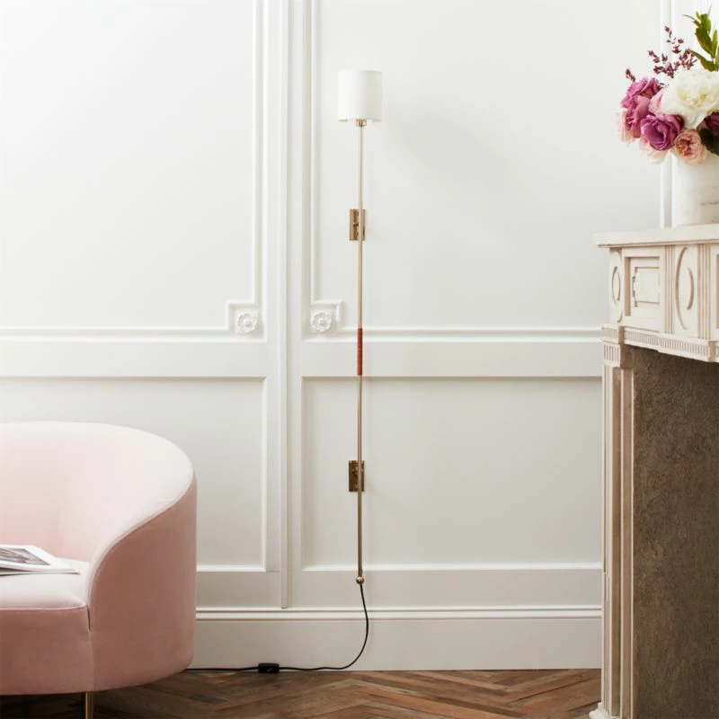 Leggero Champagne Pole Plug-In Wall Sconce 3 Leggero Champagne Pole Plug-In Wall Sconce