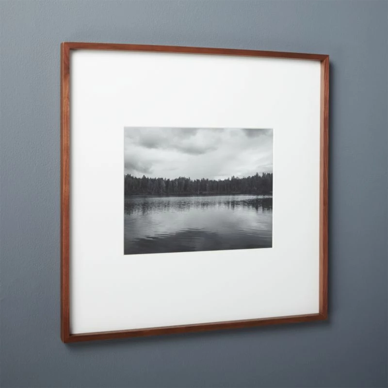 Gallery Walnut Picture Frame With White Mat 11"x14" 3 Gallery Walnut Picture Frame With White Mat 11"x14"